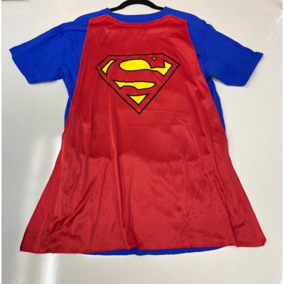 Mens Superman Short Sleeve Shirt with Detachable Cape M - Picture 3 of 11
